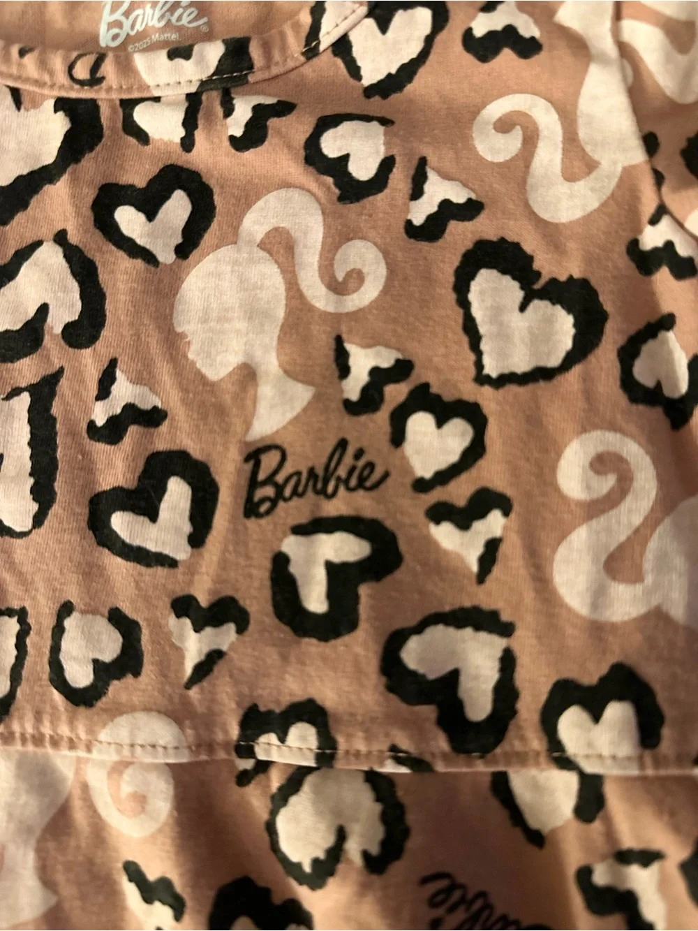 Barbie Pink Heart & Leopard Print Skater Dress